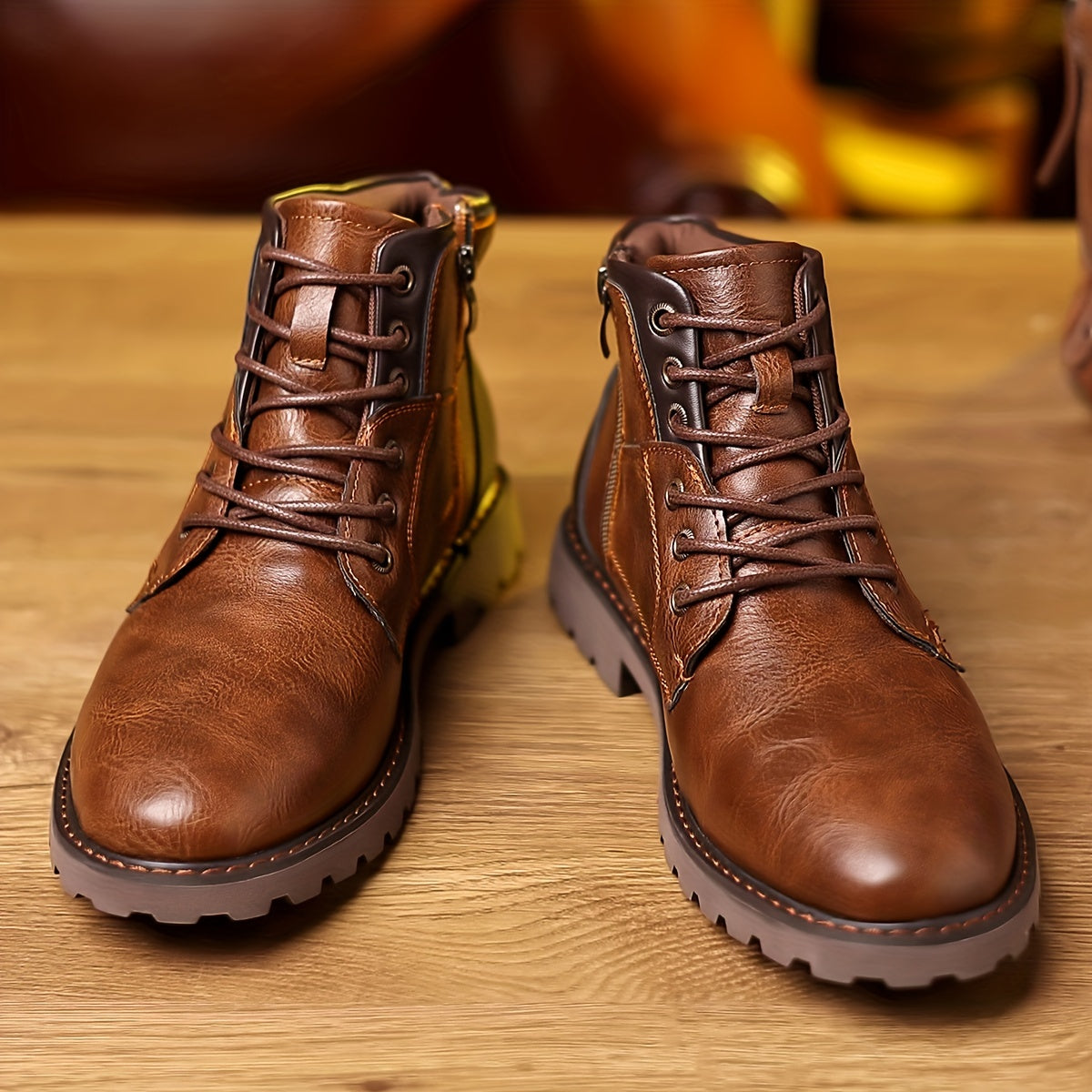 Fliegerische Eleganz: Lederstiefel mit Reißverschluss
